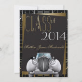 Art Deco Gatsby Afstuderen Uitnodiging (Voorkant)