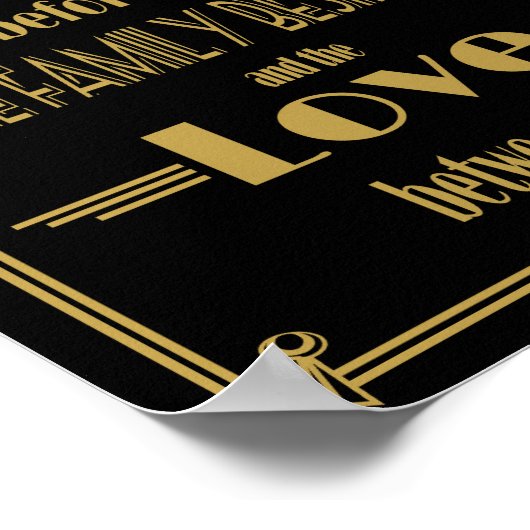 Art Déco Gatsby Bénissez la table (Coin)