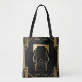 Art Deco Gatsby Black & Gold Design Draagtas (Voorkant)