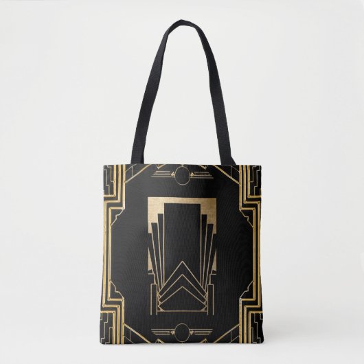 Art Deco Gatsby Black & Gold Design Draagtas (Voorkant)