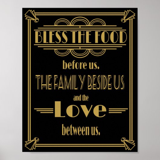 Art Deco Gatsby Bless the food table Poster (Voorkant)