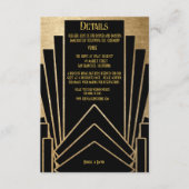 Art Deco Gatsby Bruiloft  Informatiekaartje (Voorkant)