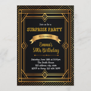 Art deco Gatsby bruisende jaren 1920 uitnodiging