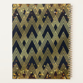 Art Deco Gatsby Glamor Geometric Pattern Monogram Planner (Achterkant)