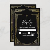 Art Déco Gatsby le Grand 1920s RSVP (Devant / Derrière)