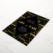 Art Deco  Gatsby Opslaan Datum Folie Uitnodiging (Gedraaid)