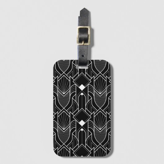 Art Deco Gatsby Patroon Bagagelabel (Voorkant (verticaal))