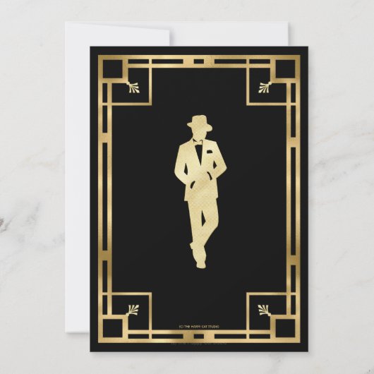 Art Deco Gatsby Roaring 20s Moordmysterie Feest Kaart (Achterkant)