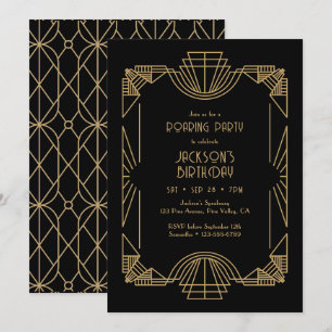 Art Deco / Gatsby / Roaring Twenties Verjaardagsfe Kaart