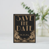 Art Deco Gatsby Stijl Bruiloft Save the Date (Staand voorkant)