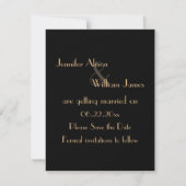 Art Deco Gatsby Stijl Bruiloft Save the Date (Achterkant)