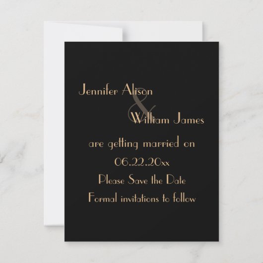 Art Deco Gatsby Stijl Bruiloft Save the Date (Achterkant)
