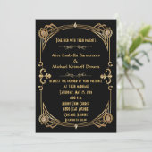 Art Deco Gatsby stijl bruiloft uitnodiging (Staand voorkant)