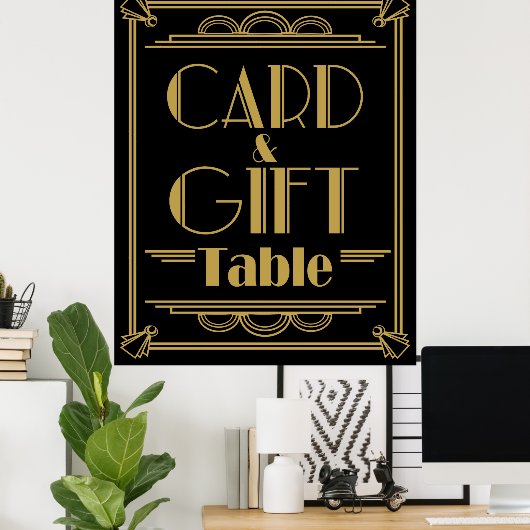 Art Deco Gatsby-stijl Gift and card Table bruiloft Poster (Thuiskantoor)
