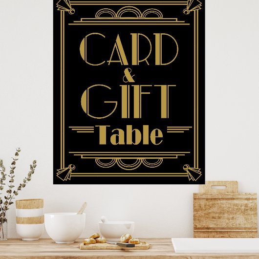 Art Deco Gatsby-stijl Gift and card Table bruiloft Poster (Keuken)