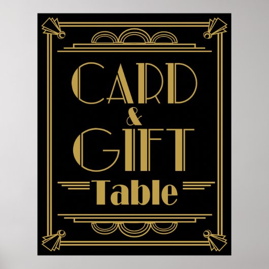 Art Deco Gatsby-stijl Gift and card Table bruiloft Poster (Voorkant)