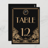 Art Deco Gatsby Stijl Tafelnummers (Voorkant / Achterkant)