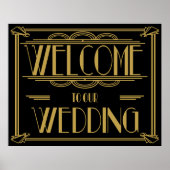 Art Deco Gatsby stijl "Welkom bij onze bruiloft" Poster (Voorkant)
