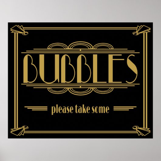 Art Déco Gatsby style bulles S'il vous plaît prend (Devant)