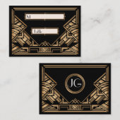 Art Déco Gatsby Style Mariage Escort Place Cartes (Devant / Derrière)