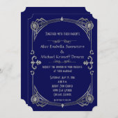 Art Deco Gatsby Style Wedding Invitation Kari 1 Kaart (Voorkant / Achterkant)