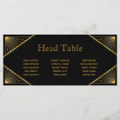 Art Deco Gatsby Wedding Head Table Seating Card Programma (Achterkant)