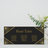 Art Deco Gatsby Wedding Head Table Seating Card Programma (Staand voorkant)
