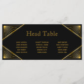 Art Deco Gatsby Wedding Head Table Seating Card Programma (Voorkant)