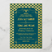  Art Deco Gatsby Wedding Real uit 1920 Folie Uitnodiging (Voorkant)
