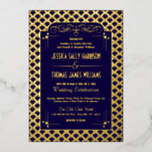 Art Deco Gatsby Wedding Real uit 1920 Folie Uitnodiging (Voorkant)