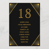 Art Deco Gatsby Wedding Seating Chart Programma (Achterkant)