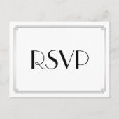 Art Deco Gatsby Zilveren Bruiloft RSVP Postkaarten Uitnodiging Briefkaart (Voorkant)