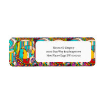 Art deco gebrandschilderd glas kleurrijk modern