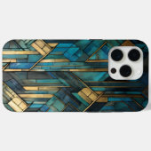 Art Deco Geïnspireerd Blauwgroen Goud Turquoise Be Case-Mate iPhone Case (Achterkant (horizontaal))