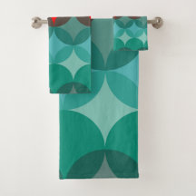 Art Deco Geïnspireerd blauwgroen & rood abstract