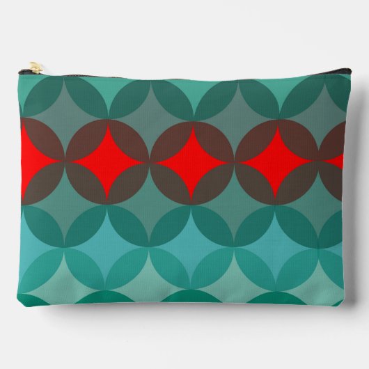 Art Deco Geïnspireerd blauwgroen & rood abstract Etui (Voorkant)