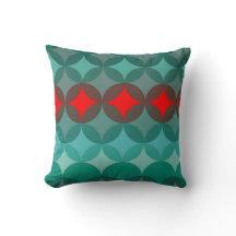 Art Deco Geïnspireerd blauwgroen & rood abstract