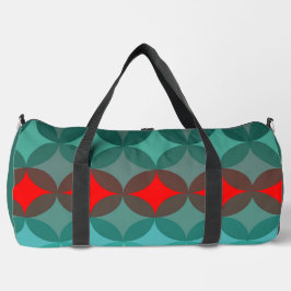 Art Deco Geïnspireerd blauwgroen & rood abstract Plunjezak
