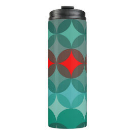 Art Deco Geïnspireerd blauwgroen & rood abstract Thermosbeker