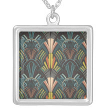 Art Deco-geïnspireerd ketting, Art Deco print desi