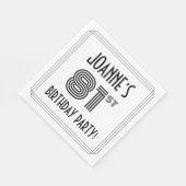 Art Deco geïnspireerd op 81e verjaardag, aangepast Servet (Hoek)