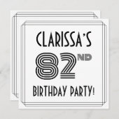 Art Deco geïnspireerd op 82e verjaardag, aangepast Kaart (Voorkant / Achterkant)