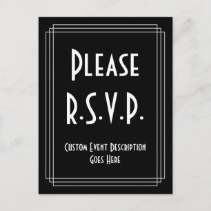 Art Deco geïnspireerd op "Please R.S.V.P." Briefka Briefkaart