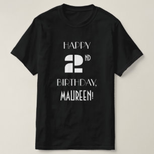 Art Deco geïnspireerd uitziende 2e verjaardagsfees T-shirt