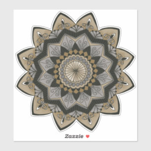 Art Deco Geïnspireerd zwart, zilver en Gold Manda Sticker