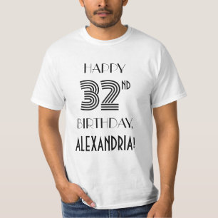 Art Deco geïnspireerde look 32e verjaardagsfeestje T-shirt