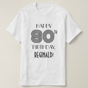 Art Deco geïnspireerde uitstraling 80ste verjaarda T-shirt