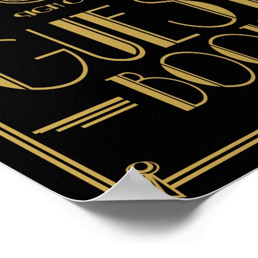 Art Deco Gelieve ons trouwalbum te tekenen bruilof Poster (Hoek)