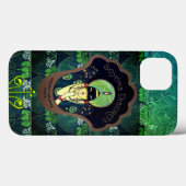 Art deco gemaskerde vrouw  groen zwart Case-Mate iPhone case (Achterkant (horizontaal))