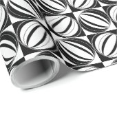 Art Deco Geometric Black and White Cadeaupapier (Rol Hoek)